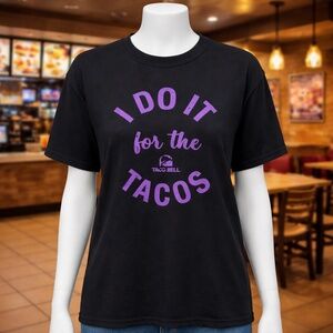 🌮 Taco Bell “I Do It for the Tacos”  Black T-Shirt Unisex XL  Rare 🌮